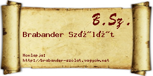Brabander Szólát névjegykártya